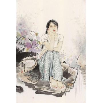 孟刚国画人物灵山多秀色，空水共氤氲字画之家
