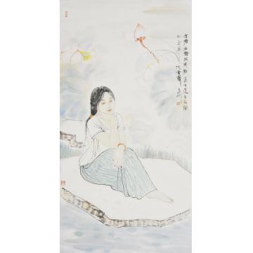 孟刚国画人物静香（二）字画之家