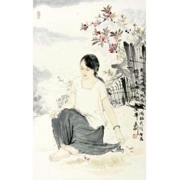 孟刚国画人物桃花源字画之家