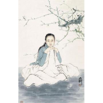 孟刚国画人物白梅字画之家