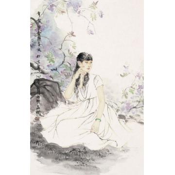 孟刚国画人物青霞紫雪点春风字画之家