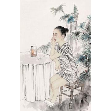 孟刚国画人物清茶字画之家