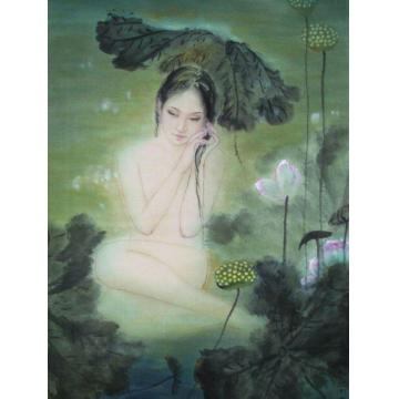 孟刚国画人物荷香入梦字画之家