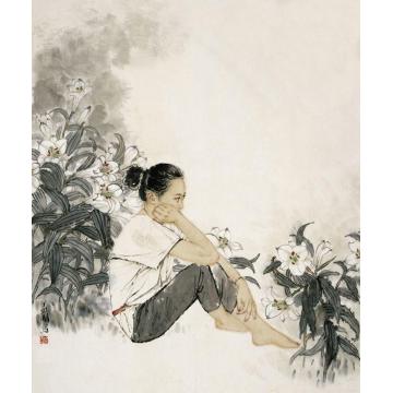 孟刚国画人物百合字画之家