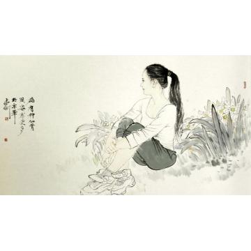 孟刚国画人物为有神仙骨，风姿寒更多字画之家