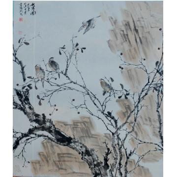 戚代华国画花鸟秋寒图字画之家