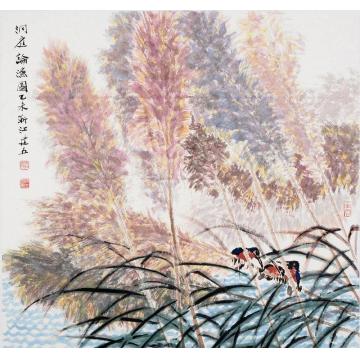 杨建五国画花鸟洞庭论渔图字画之家