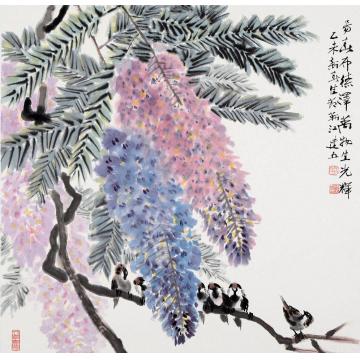 杨建五国画花鸟阳春布德泽、万物生光辉字画之家