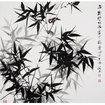杨建五国画花鸟每对修竹林字画之家