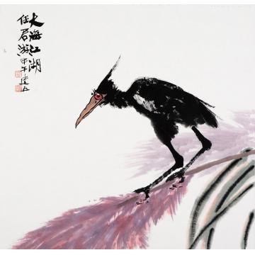杨建五国画花鸟大海江湖任君游字画之家