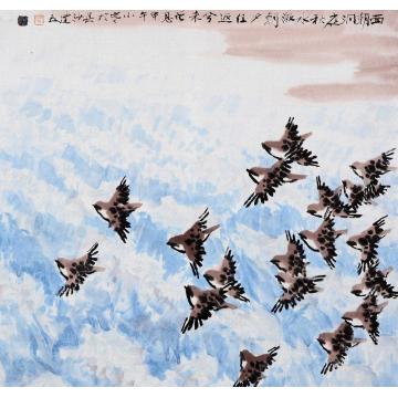 杨建五国画花鸟洞庭朝夕越字画之家