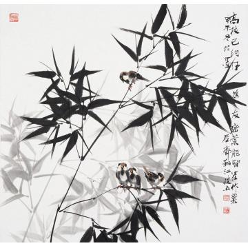 杨建五国画花鸟高枝已约风为友字画之家