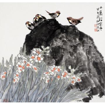 杨建五国画花鸟小集话寒冬字画之家
