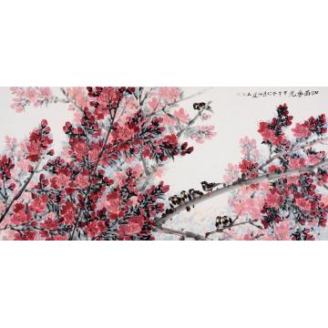 杨建五国画花鸟四面春光字画之家