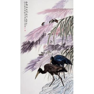 杨建五国画花鸟山高水长流字画之家