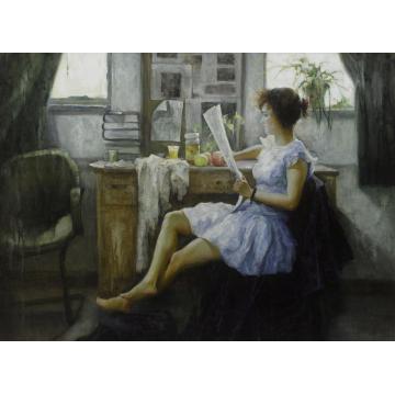 王志祥国画人物窗前的何颖字画之家