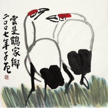 崔子范国画花鸟云是鹤家字画之家