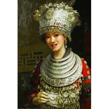 谢挥凡国画人物炫丽苗女字画之家