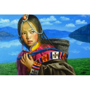 谢挥凡国画人物圣湖希望字画之家