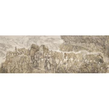 廖勤国画人物茶马古道—滇藏路上的马帮字画之家