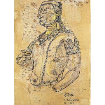 廖勤国画人物菩萨铜像字画之家