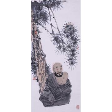 杨国新国画人物静心图字画之家
