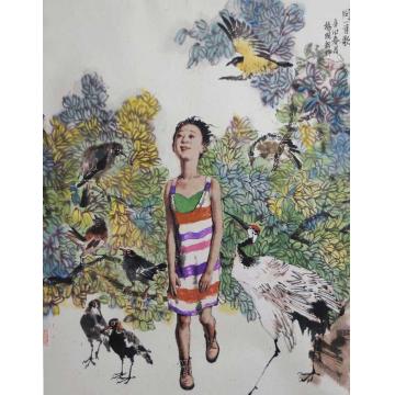 杨国新国画人物同一首歌字画之家
