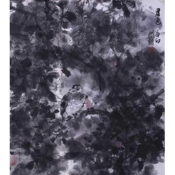 杨国新国画花鸟月色字画之家