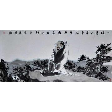 杨国新国画人物悟道图字画之家