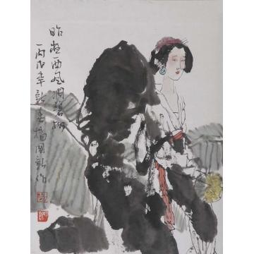 杨国新国画人物昨夜西风凋碧树字画之家