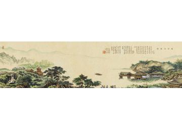 张孝友国画山水莲湖高隐图字画之家