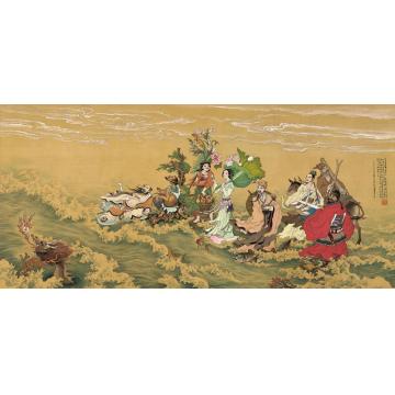张孝友国画人物八仙过海字画之家