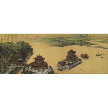张孝友国画山水吴苑宫观图字画之家