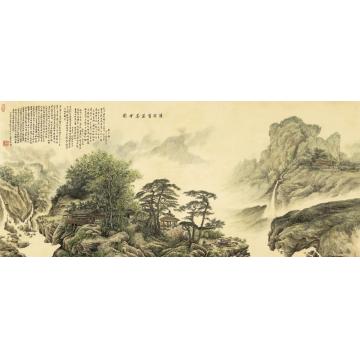 张孝友国画山水陆羽沼溪茶会图字画之家
