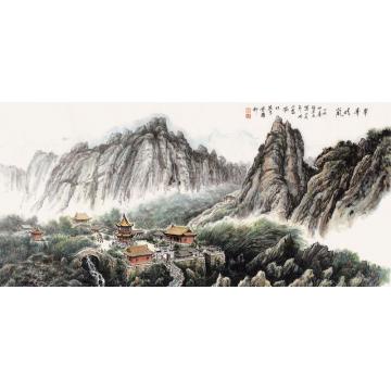 张孝友国画山水翠峰晴岚字画之家