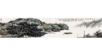张孝友国画山水江山楼观图字画之家