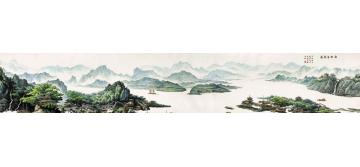 张孝友国画山水南乡春寥廓字画之家
