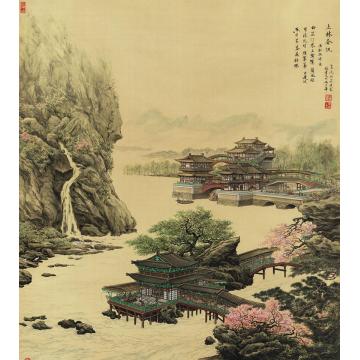 张孝友国画山水上林春汛字画之家
