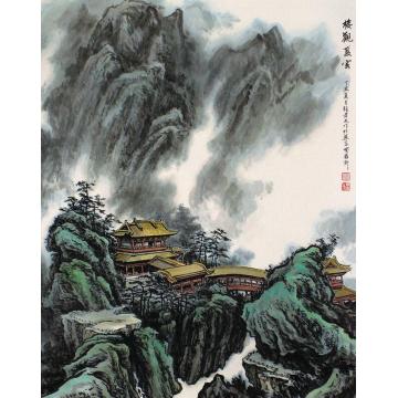 张孝友国画山水楼观夏云字画之家