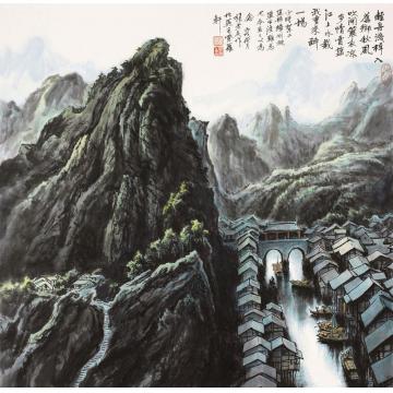 张孝友国画山水旧乡2字画之家