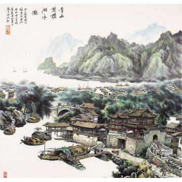 张孝友国画山水青山楚楼字画之家