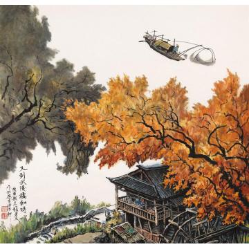 张孝友国画山水秋景字画之家