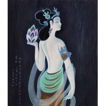 张孝友国画人物司花天女字画之家