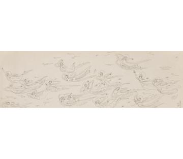 张孝友国画人物北魏飞天组合字画之家