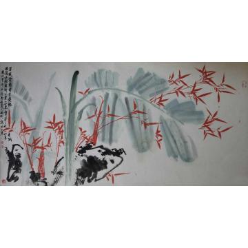 张德刚国画花鸟红竹子系列字画之家
