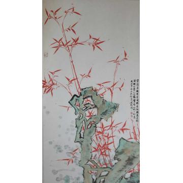 张德刚国画花鸟红竹系列字画之家