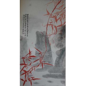 张德刚国画花鸟红竹系列字画之家