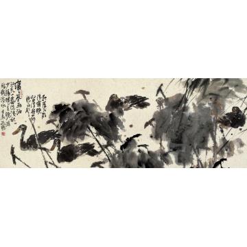 庄毓聪国画花鸟潇潇暮雨洒江天字画之家