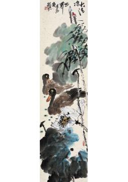 庄毓聪国画花鸟花鸟四条屏-大清凉世界字画之家
