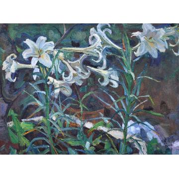 黄德伟国画花鸟百合花字画之家